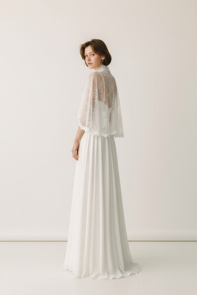 bride in love Fransız dantelli pelerin