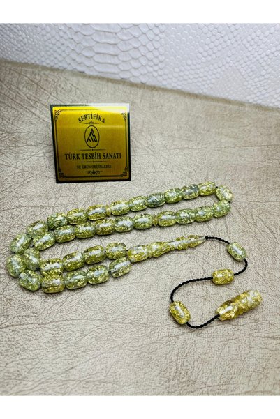 TTS TÜRK TESBİH SANATI Golden Rosary Gold Leafed Tesbih