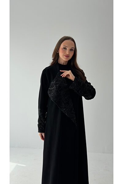Generic Brand Pearl Black Abaya Ceramic Fabric - Pearl Black Abaya