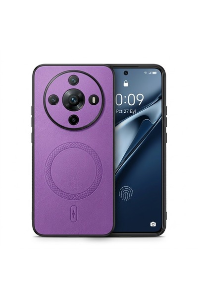 Nezih Case Honor Magic 8 Lite ile Uyumlu Kamera Korumalı Suni Deri Manyetik Ş...