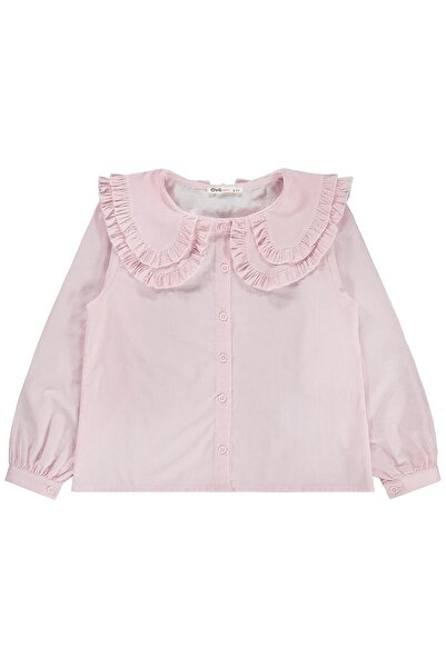 Civil Girls Striped Double Collar Shirt for 6-9 Years - Powder