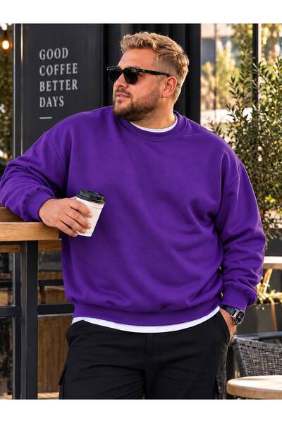 BENROMA 3 Yarn Combed Cotton Plus Size Unisex Sweatshirt Me6