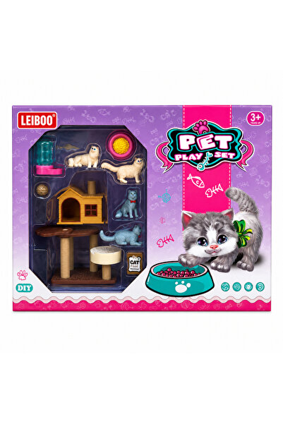 LEIBOO Set de joacă cu pisici, LEIBOO, Figurine și accesorii, Multicolor, pen...