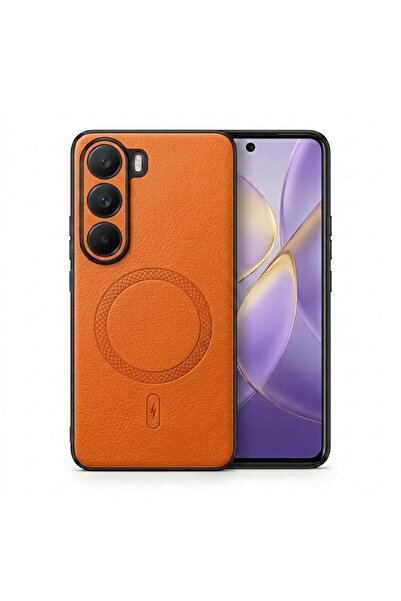 Nezih Case Vivo V40 Lite ile Uyumlu Kamera Korumalı Suni Deri Manyetik Şarj Ö...
