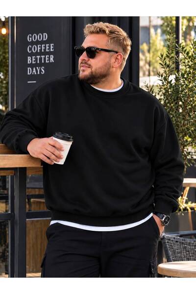 BENROMA 3 Yarn Combed Cotton Plus Size Unisex Sweatshirt Me6