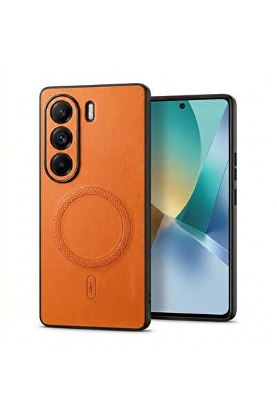 Nezih Case Tecno Camon 40 Pro ile Uyumlu Kamera Korumalı Suni Deri Manyetik Ş...