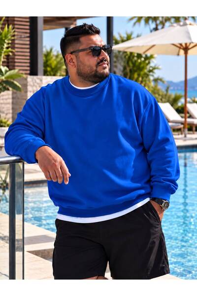 BENROMA 3 Yarn Combed Cotton Plus Size Unisex Sweatshirt Me5