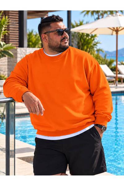 BENROMA 3 Yarn Combed Cotton Plus Size Unisex Sweatshirt Me5