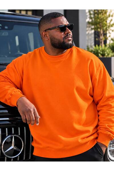 BENROMA 3 Yarn Combed Cotton Plus Size Unisex Sweatshirt Me4