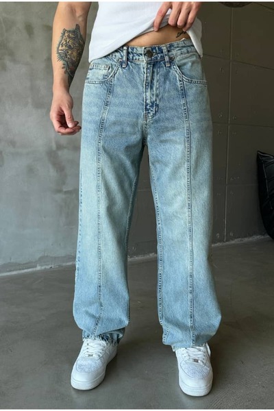 cezstudio Orta Şerit Dikişli Biyeli Premium Baggy Pantolon