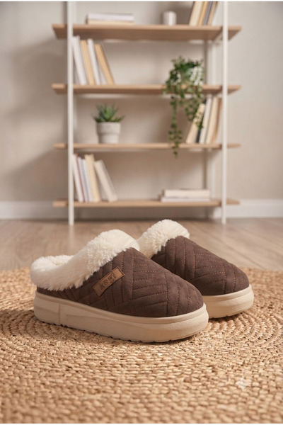 Katrem Yeni Sezon Elit Seri Peluşlu Süet Dokulu Konforlu Ev Terlik Model02