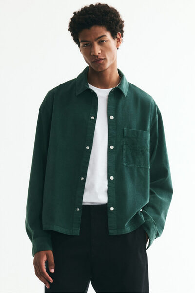 H&M Fitilli Kadife Gömlek Relaxed Fit