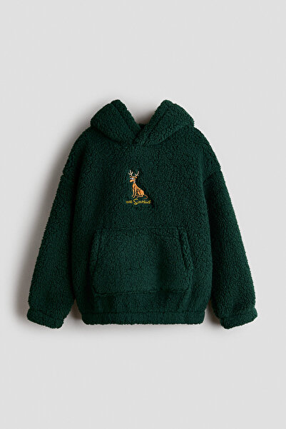 H&M Kapüşonlu Oversize Pelüş Üst