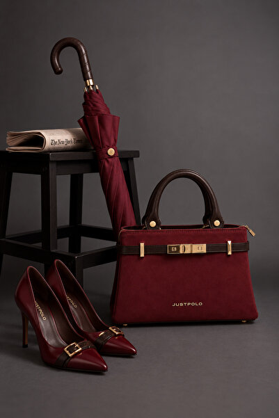 Just Polo Luxury Suede Women's Hand and Shoulder Bag with Cross Strap