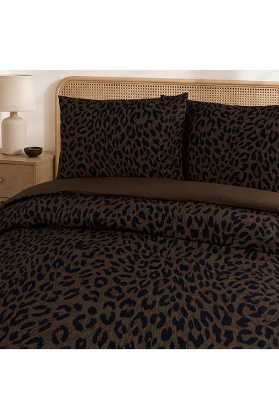 ALTINBAŞAK TEKSTİL Set de lenjerie de pat Roar King Size, ranforce 100% bumbac, 57 fire, 3 piese, 220 x 240 / 50 x 70 cm, Maro