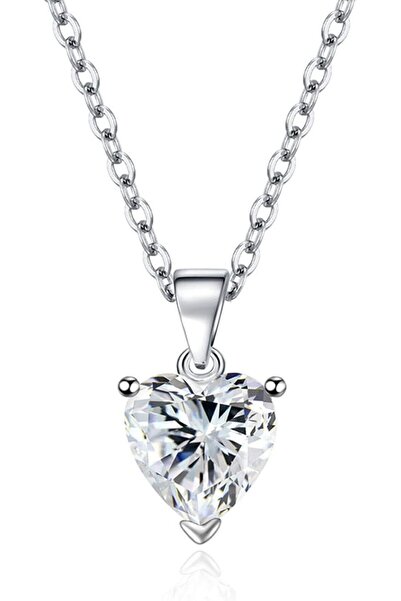 GENERAL Heart Cubic Zirconia Crystal Drop Pendant Necklace for Women 14K Gold...