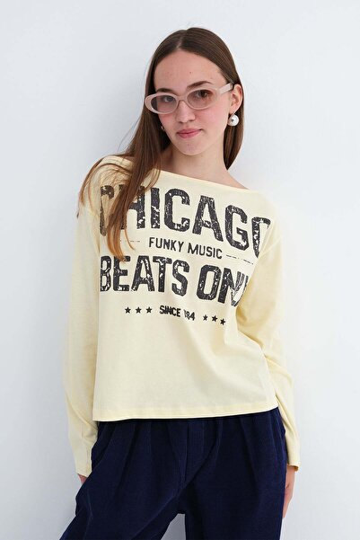 Addax Printed Long Sleeve T-Shirt B9080