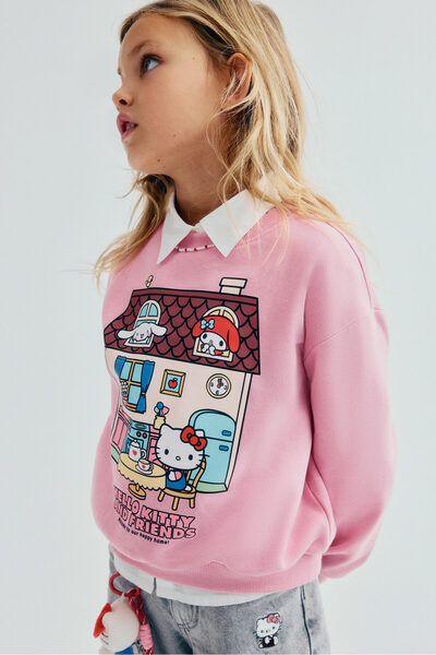 H&M Baskılı ve İçi Tüylü Sweatshirt