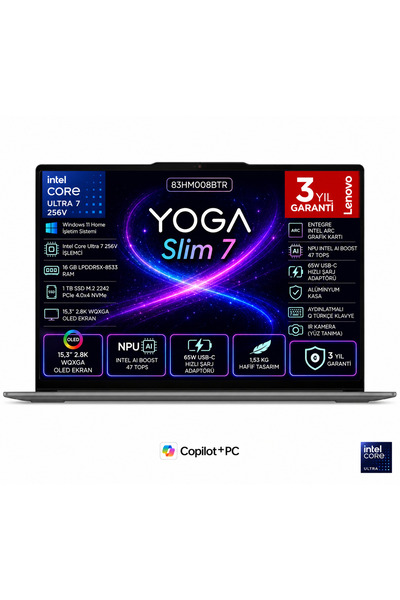 LENOVO YOGA Slim 7 15ILL9 Intel Core Ultra 7 256V 16 GB 1 TB M2 SSD W11 HOME ...