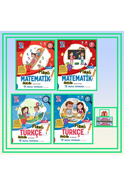 Mutlu Yayıncılık 3. Sınıf Planlı Matematik 1.Kitap 2. kitap + Planlı Türkçe K...