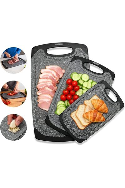 GENERAL KIMIUP Cutting Boards for Kitchen, Plastic Chopping Board Set of 3 wi...