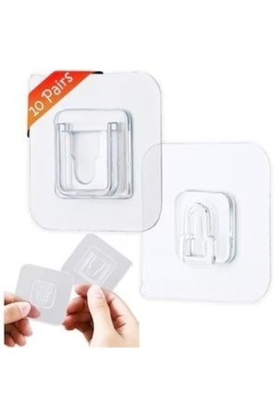 E-ANAMAG Set 10 x suport dublu cu autoadeziv , fixare/agatare diverse obiecte...