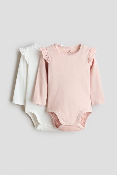 H&M 2'li Pamuklu ve Fırfırlı Body