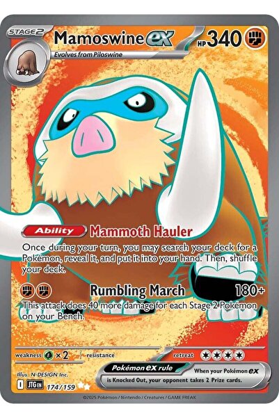 Pokemon Mamoswine Ex # 174 Journey Together Original Card