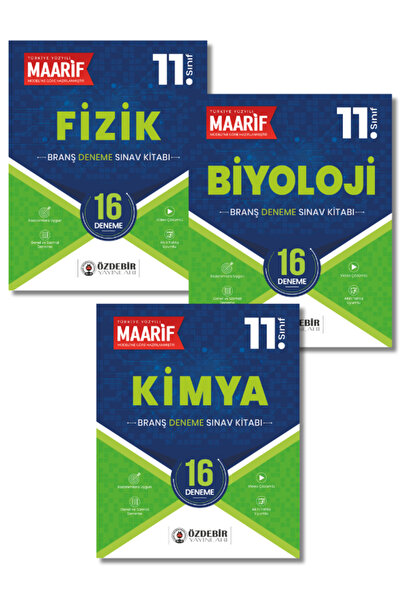 ÖZDEBİR YAYINEVİ 11.Sınıf Fen Bilimleri Branş Deneme Fizik,Kimya,Biyoloji (Ma...