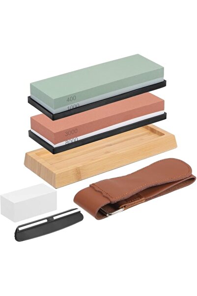 Paporich Sharpening Stone Set 400/1000/3000/8000 Grit Dual Sided Whetstone Sh...