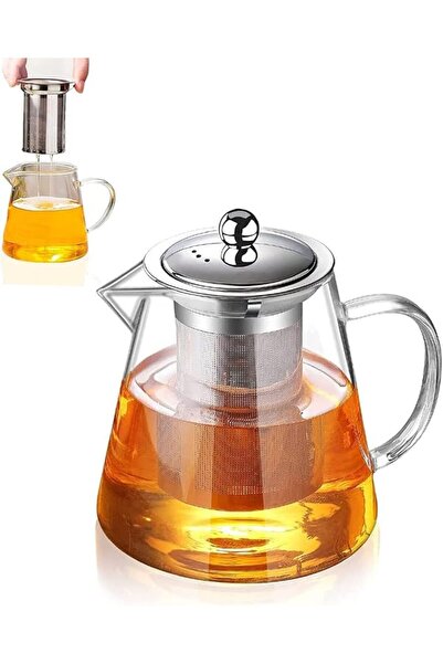 GENERAL Glass Teapot with Infuser Tea Pot,950ml Glass Teapot Kettle with Stai...