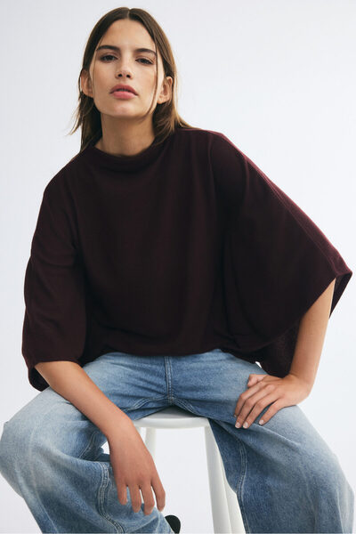 H&M Yarım Balıkçı Yakalı Triko Pelerin