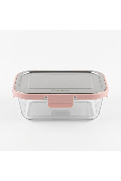 Cooker CKR3489 حاوية تخزين زجاجية وردية اللون سعة 1500 مل