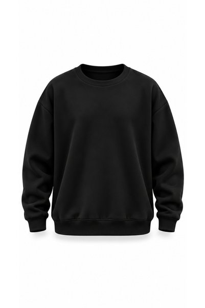 Karatopak 3'lü İki İplik Şardonlu Bisiklet Yaka Oversize Unisex Sweatshirt