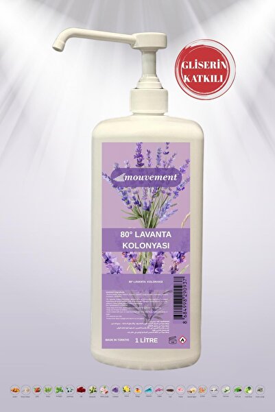 MOUVEMENT Gliserin Katkılı Dinlendirici Lavanta Kolonyası 80° Basmalı Başlıkl...