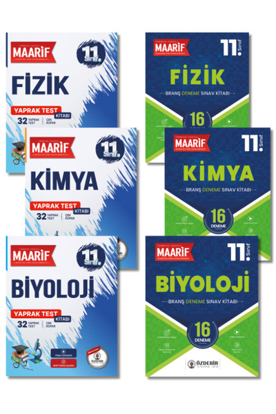 ÖZDEBİR YAYINEVİ 11.Sınıf Fen Bilimleri Branş Deneme ve Yaprak Test Seti Fizi...