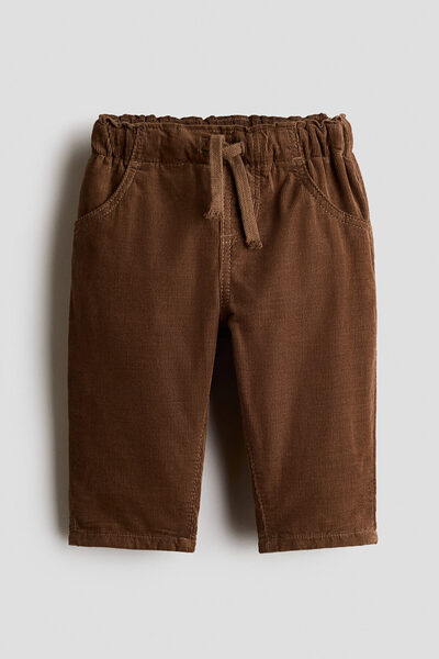 H&M Pamuklu ve Fitilli Kadife Jogger Pantolon