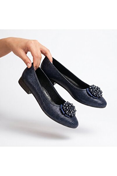 mikay shoes Yılan Desenli Kristal Taş Detaylı Tasarım Günlük Ve Özel Gün Kadı...
