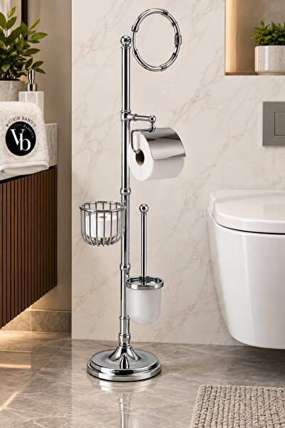 vb vitrinbanyo Komple Ayaklı Banyo Aksesuar Seti Antik Fırçalanmış Eskitme Pi...