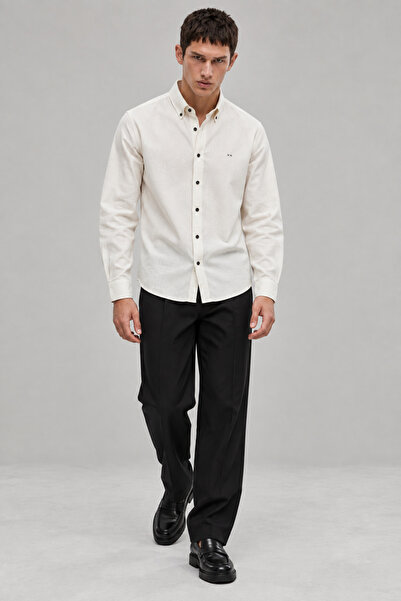 Manche Modal Regular Fit Embroidery Long Sleeve Men's Shirt |   Mew1211198-1