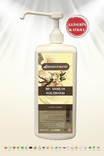 MOUVEMENT Gliserin Katkılı Sıcak Vanilya Kolonyası 80° Basmalı Başlıklı – 1 L...