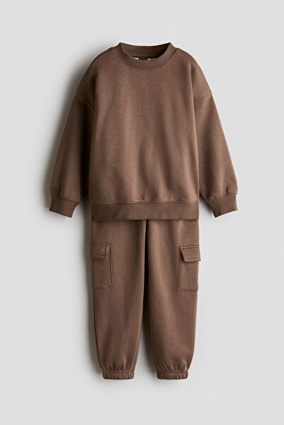 H&M 2 Parçalı İçi Tüylü Sweatshirt Set