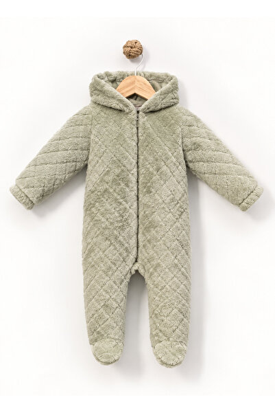 Bebitof Baby Hooded Plush Jumpsuit – Soft Welsoft Winter Zippered Baby Jumpsuit