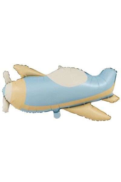 genaja Balon Folie Avion Albastru, 78 x 42 cm, Figurina Animata Aeronava, Bal...