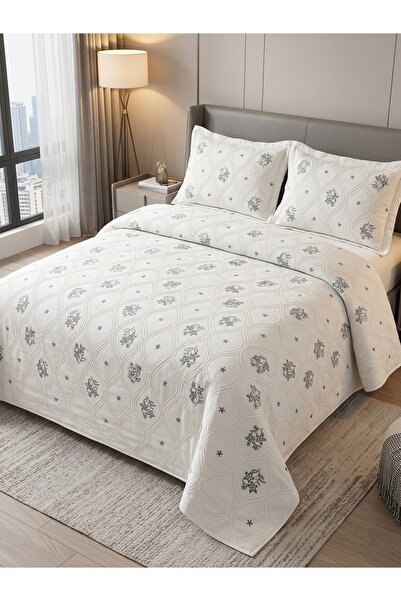miar home perde tekstil Κεντητό κάλυμμα κρεβατιού σενίλ διπλό, 1 κάλυμμα κρεβ...