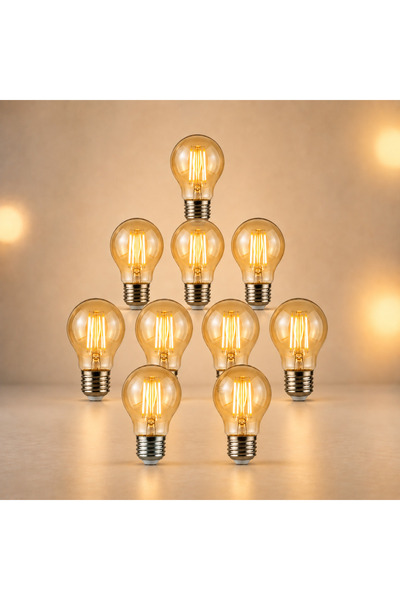 ORBUS A60 LED Filament Ampul 4.8W Amber Cam 2700K Sarı Işık 540 Lümen