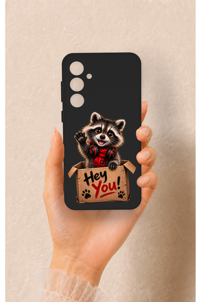 Vip Case Samsung S23Fe Compatible Cute Raccoon Patterned Silicone Case
