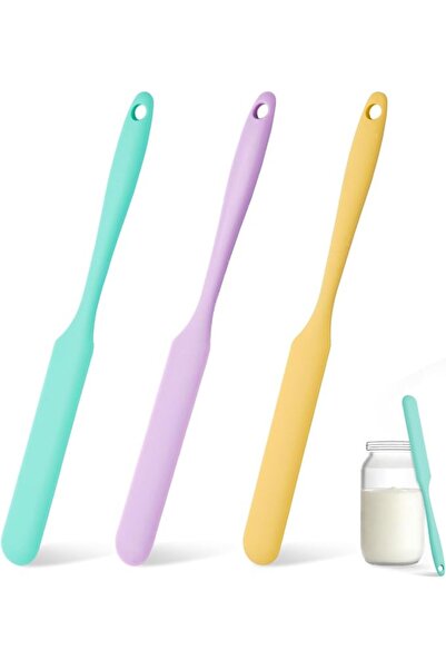 Tazweeq 3 Pcs Silicone Jar Spatula Set, Sourdough Spurtle & Thin Scraper Tong...
