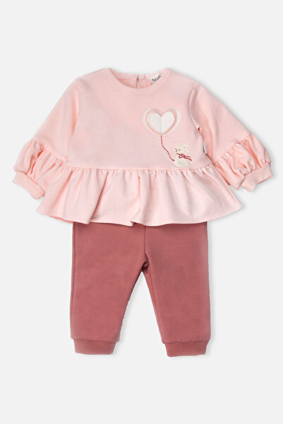 Bebetto Two-Strap Pants 2-Piece Set (the Clouds) Pink