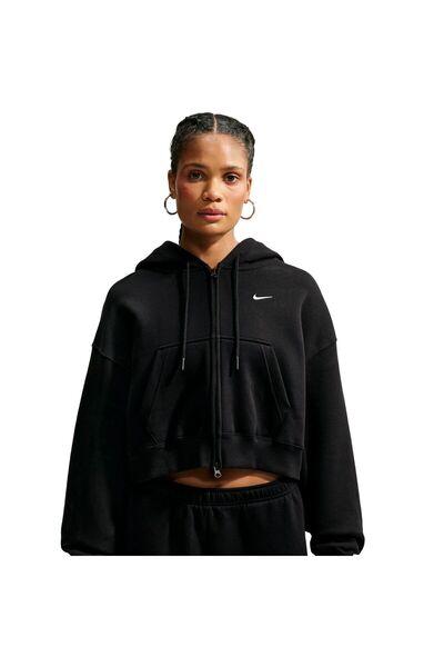 Nike Hanorac pentru femei W NK STDO FLC MW OS CRP FZ HDY - IM8499001